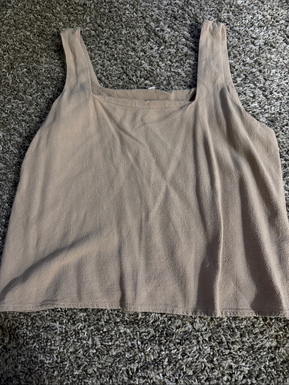 Square-Neck Tank Top in Light Taupe